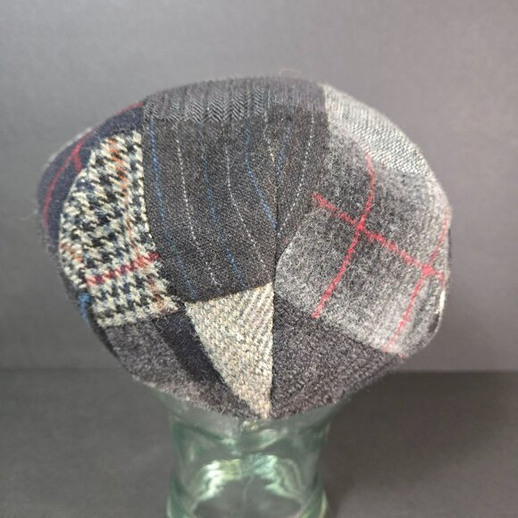 Brooks Brothers Wool Blend Patchwork Mens LG Newsboy Cap Hat Gray Made In Italy - Picture 4 of 10